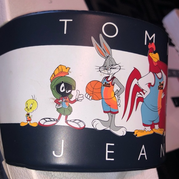 White Tommy Hilfiger Space Jam Slides for Kids - Picture 3 of 6